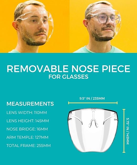 zeroUV - Protective Face Shield Full Cover Visor Glasses/Sunglasses (Anti-Fog/Blue Light Filter) (Magenta/Fade)