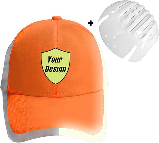 Customizable Safety Bump Cap Baseball Cap Style Hard Hats for Men&Women Lightweight Safety Hat with Reflective Stripes,Shield
