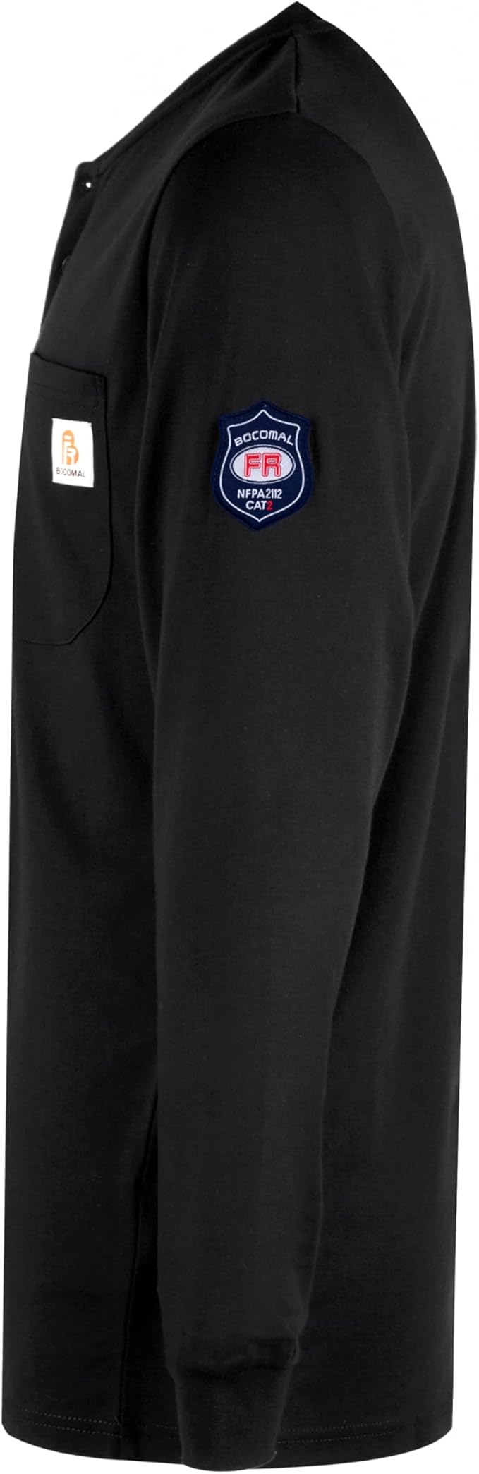 BOCOMAL FR Shirts Henley 7oz Midweight Fire Resistant Clothing NFPA2112 CAT2 Men's Flame Retardant Work Shirt