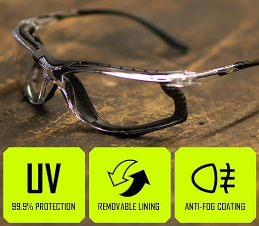 MAGID Gemstone Onyx Sporty Foam Lined Safety Glasses, 2 Pairs, (Y84)