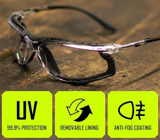 MAGID Gemstone Onyx Sporty Foam Lined Safety Glasses, 6 Pairs, (Y84)