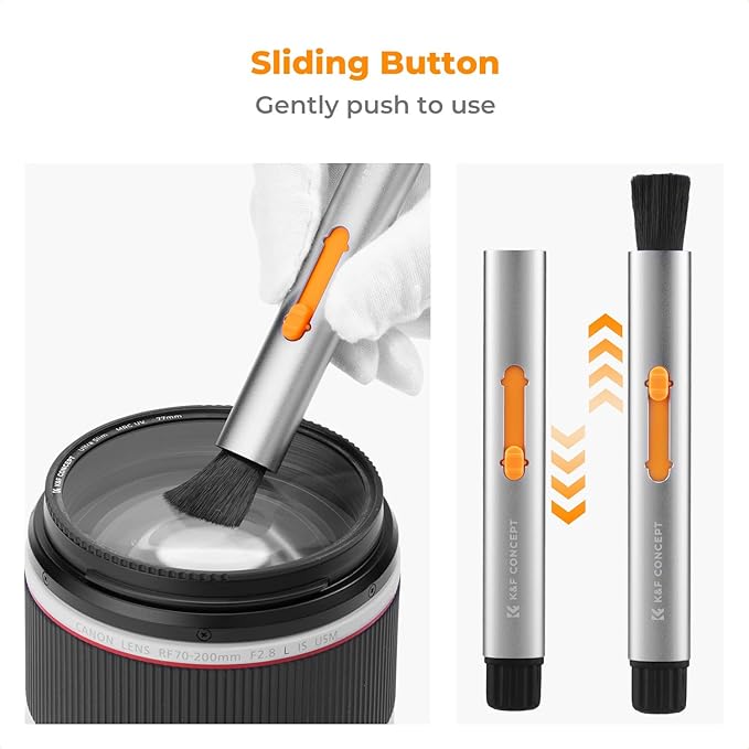K&F Concept Multifunctional Lens Pen with Aluminum Alloy Pen Body, Carbon Head Lens Cleaning Pen for Canon, Nikon, Pentax, Sony Digital Camera Cleaning,AR VR Glasses Cleaning