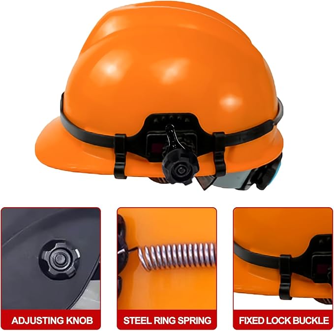Universal Hard Hat Adapter Replacement Speedyloop Suspension, Adjustable Clip-On Bracket for Safety Helmets