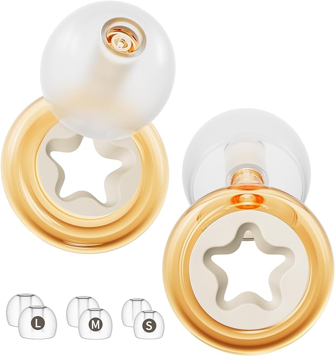 Block Snoring Suppleness Earplug Noise Reduction for Work Yellow Ring Hearing Protection,Reusable and Noise Canceling,3 Pairs S-L Ear Plugs,-26 db,Sleep Earplugs for Study,Travel