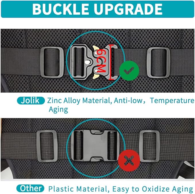 Jolik Child Safety Harness Reflective Child Motorcycle Harness, Adjustable Safety Child Harness with Two Handles, Breathable Material, Black