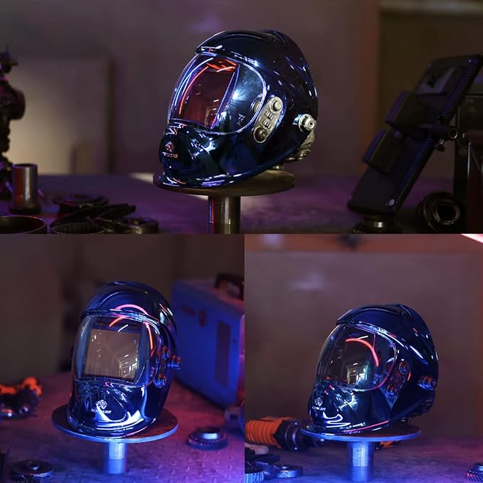 TEKWARE Large Viewing True Color Solar Powered Auto Darkening Welding Helmet, 4 Arc Sensor Wide Shade Range 4/5-9/9-13 Welder Mask for Mig Tig Arc Grinding Plasma(Eclipse)