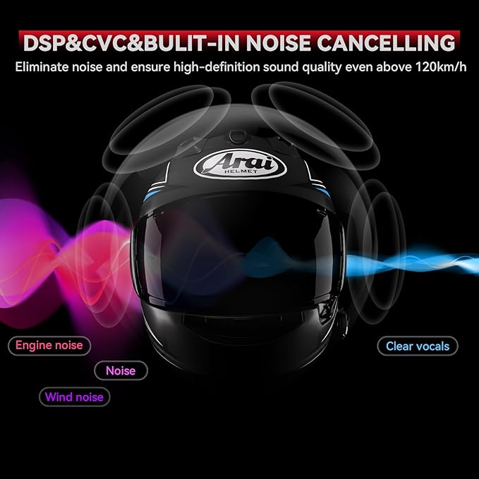 X10 10 Riders Group Mesh Motorcycle Intercom, 3000m Motorcycle Bluetooth Headset V5.3 with Audio Multitasking/Music Sharing, Helmet Communication Systems for ATV/Snowmobile/Ski,1 Pack