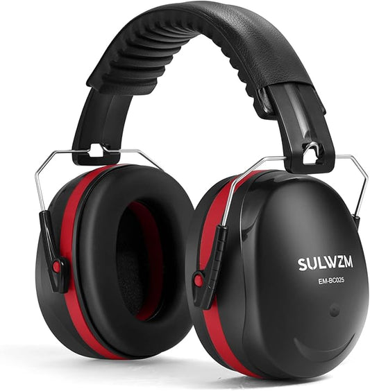 Hearing Protection Ear Muffs,NRR 28db Noise Cancelling for Shooting, Mowing, Construction,Red