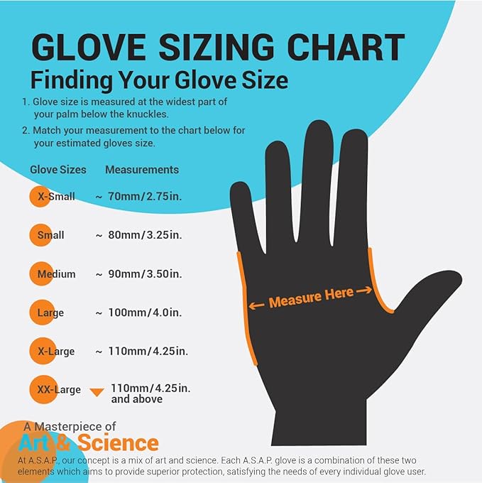 ASAP Blue Nitrile Gloves Disposable Latex Free - 4 Mil Powder Free, Food Safe, Kitchen & Medical - Cleaning & Tattoo Supplies
