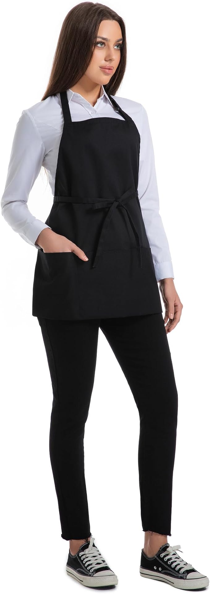 Syntus Chef Apron for Men Women Kitchen Cooking Apron with Pockets, Adjustable Bib Aprons Stain Resistant, 1 Pack