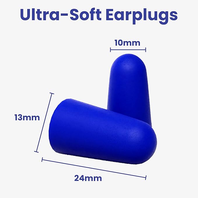SnoozePlugs Ultra Soft Foam Earplugs for Sleeping, 60 Pairs Comfortable Foam Ear Plugs for Side Sleepers- 33db NRR Nightime Earplugs for Snore Blocking, Noise Canceling Sleep Noise Reduction