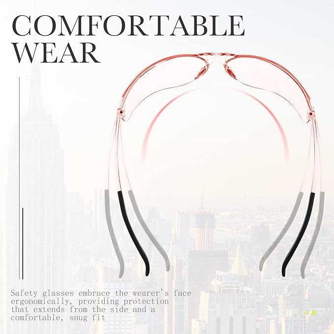 Queekay 24 Pairs Safety Glasses Unisex Anti Scratch Protective Goggles Impact Resistant Lens Eyewear