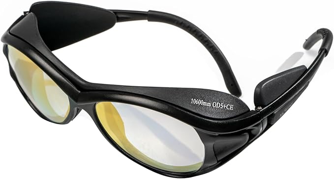 MCWlaser CO2 Laser Safety Glasses 10600nm Safety Goggles OD5+ Professional Laser Protection Eyewear Reflective Type