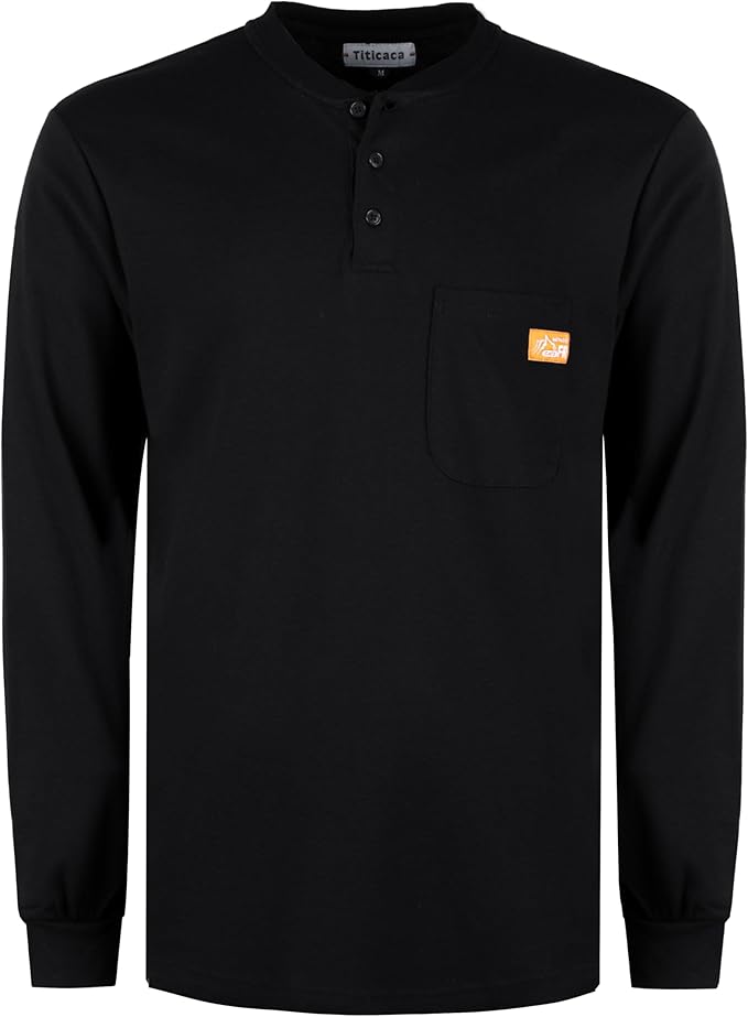 Titicaca FR Shirts for Men 5.5OZ Light Weight for Summer Flame Resistant Henley Shirts
