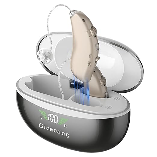 Hearing Aids, Latest 16-Channel Digital Hearing Aids for Seniors with Noise Cancelling and Volume Control, Rechargeable Hearing Aids for Hearing Loss with Charging Case1