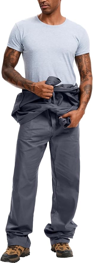 WORK IDEA Men's Coveralls Long Sleeve Cotton Twill Workwear Coverall Relaxed Fit