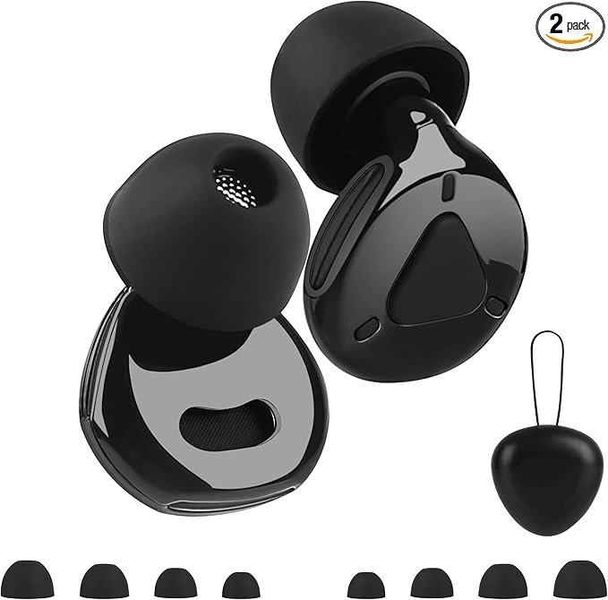Ear Plugs for Sleeping Noise Cancelling, Adjustable Passive Earplugs for Concerts & Festivals,Reusable Hearing Protection for Sleep,Work,Focus,Travel,2025 New Structure,Black
