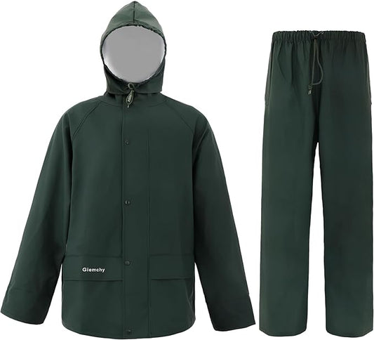 Rain Suit For Men & Women Waterproof Heavy Duty Rain Gear Reflective Jacket for Fishing Outdoor Work Raincoats