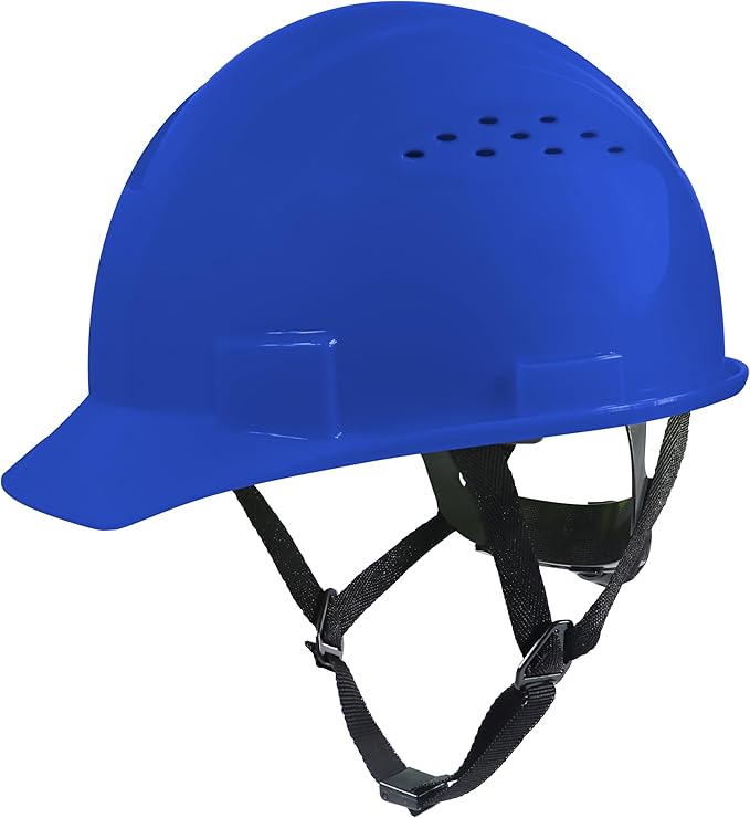 GE Cap Style Hard Hat, 4-Point Ratchet Suspension, Earmuff Slots, High Impact Resistant, Sweat-Wicking Sweatband, Meets ANSI Z89.1-2014, Comfortable, Durable, and Protective - Blue, Vented