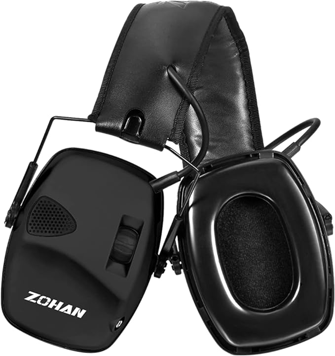 ZOHAN EM054 Electronic Ear Protection for Shooting Range with Sound Amplification Noise Reduction, Ear Muffs for Gun Range