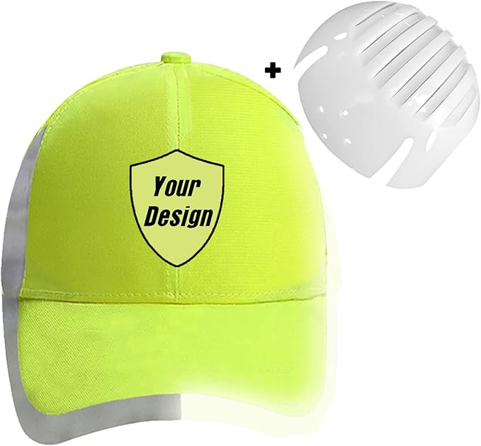 Customizable Safety Bump Cap Baseball Cap Style Hard Hats for Men&Women Lightweight Safety Hat with Reflective Stripes,Shield