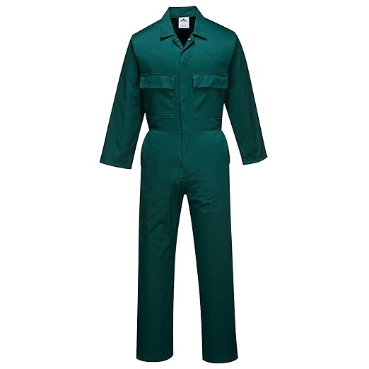 Portwest S999 Men's Euro Workwear Polycotton Coverall Boiler Suit Overall Bottle Green, Small