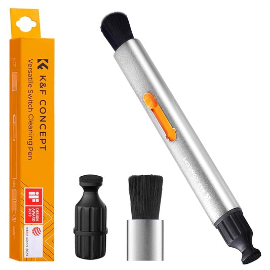 K&F Concept Multifunctional Lens Pen with Aluminum Alloy Pen Body, Carbon Head Lens Cleaning Pen for Canon, Nikon, Pentax, Sony Digital Camera Cleaning,AR VR Glasses Cleaning