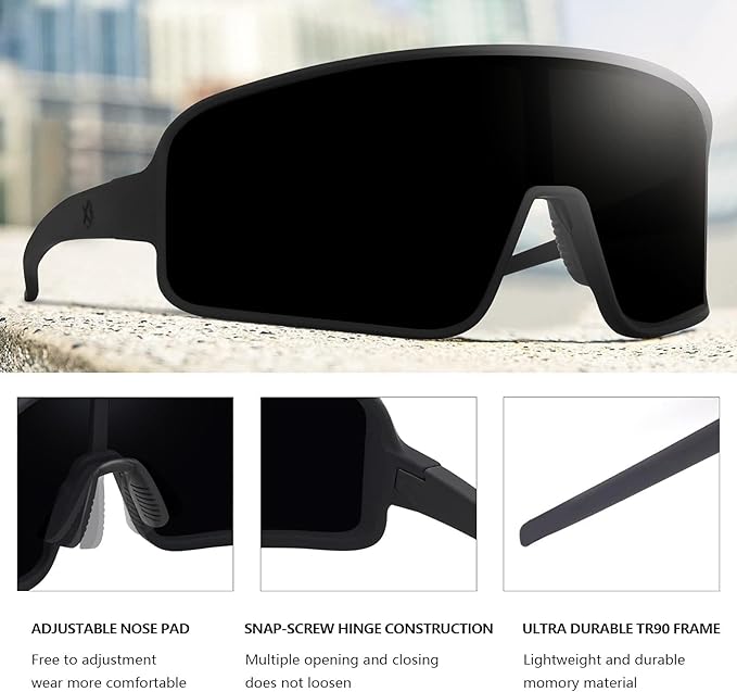 MAXJULI Polarized Sunglasses for Men Women, Windproof Outdoor Sports Cycling Running UV400 Protection Sun Glasses 8121