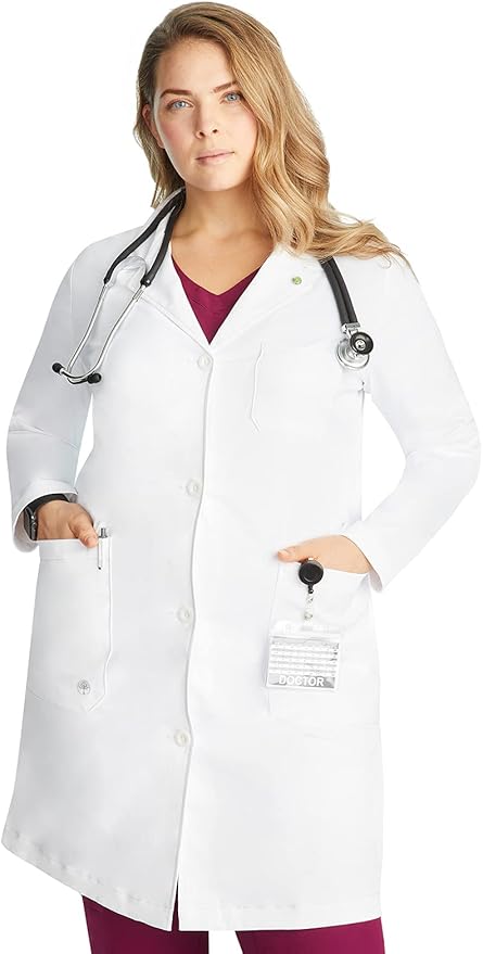 Healing Hands Lab Coat For Woman Faye White Coat with 5 Pockets, Moisture Wicking and 2-Way Stretch 5161