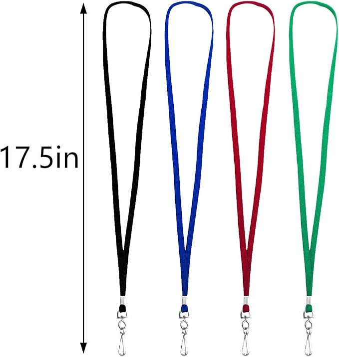 Lanyards 100 Pack Navy Blue Lanyards with Swivel Hook Clips for ID Name Badge Holder (Navy Blue, 100 Pack)