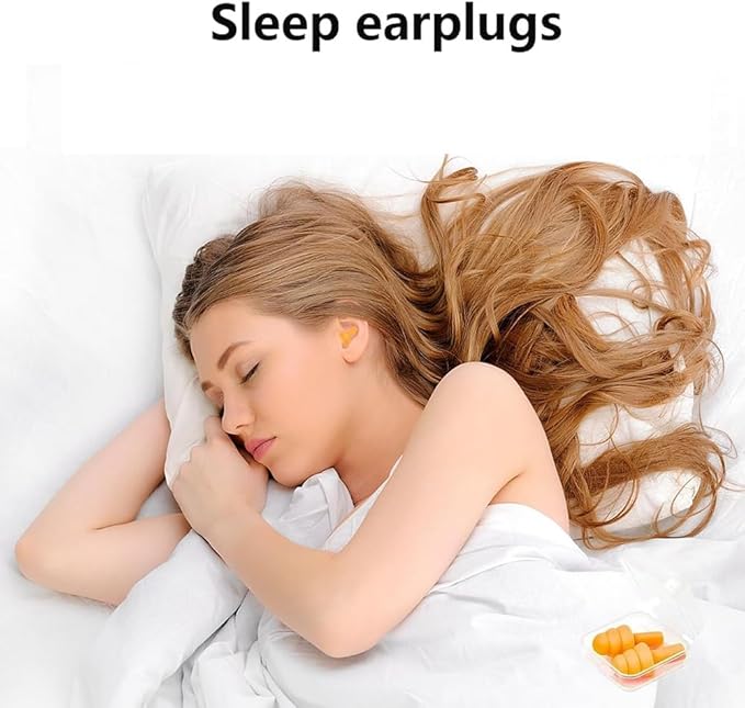 Reusable Ear Plugs, Earplugs for Sleeping Noise Cancelling – Super Soft, Silicone Ear Plug, for Sleeping 8 Pairs, Swimming, Snoring, Concerts, Work, Noisy Places
