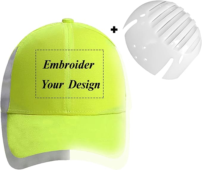 Customizable Safety Bump Cap Baseball Cap Style Hard Hats for Men and Women Lightweight Safety Hat with Reflective Stripes,Embroidery