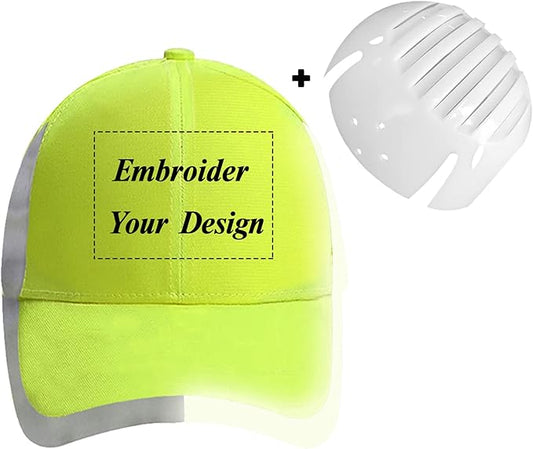 Customizable Safety Bump Cap Baseball Cap Style Hard Hats for Men and Women Lightweight Safety Hat with Reflective Stripes,Embroidery