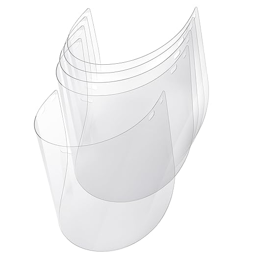 Replacement Face Shields – Clear Polycarbonate Visor, Face Shield Replacements for Safety Headgear with Face Shield (PACK of 5)