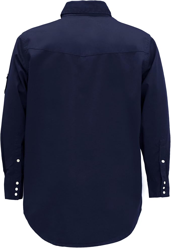 BOCOMAL FR Shirts Flame Resistant 100% C NFPA2112 7.5oz Men's Fire Retardant Welding Shirt