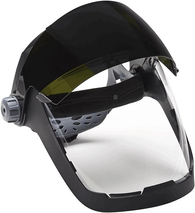Jackson Safety QUAD 500 Face Shield - Anti-Fog Window with Chin Guard - ANSI Z87.1 & OSHA - (Multiple Styles & Headgears)