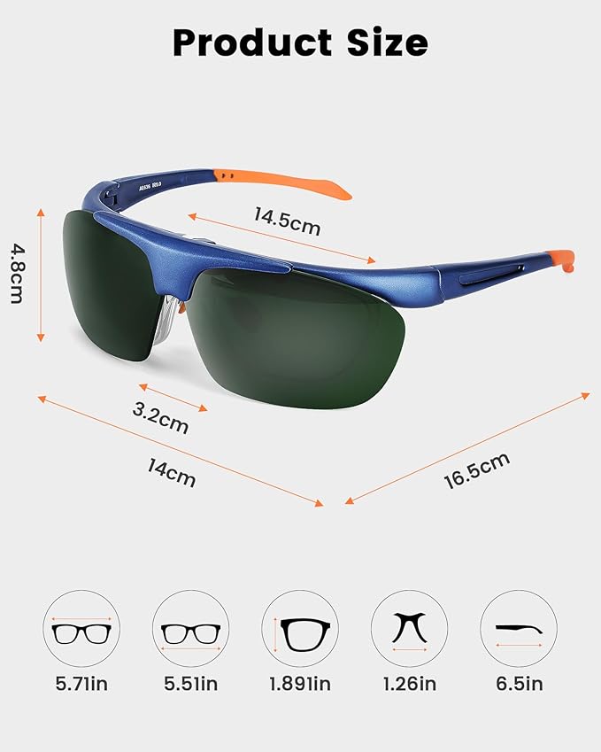 Welding Glasses, Safety Welding Goggles Coating Polycarbonate Lens Anti-Fog Anti-Scratch UV-Protective