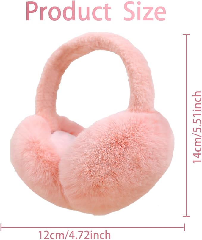 Ear Muffs for Winter Women Men, Adjustable Faux Fur Earmuffs, Fluffy Ear Warmers, Foldable Ear Warmer Earmuffs
