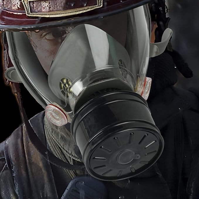 Gas Masks Survival Nuclear and Chemical, Gas Mask with 40mm Activated Carbon Filter, Full Face Respirator Mask for Gases, Chemicals, Vapors, Spray Paint, Dust, Welding