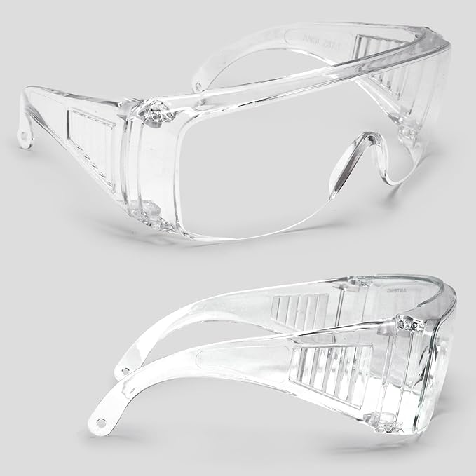 Safety Glasses Over Eyeglasses, Shooting Glasses Over Eyeglasses, Anti Impact Safety Glasses, with Cleaning Cloth