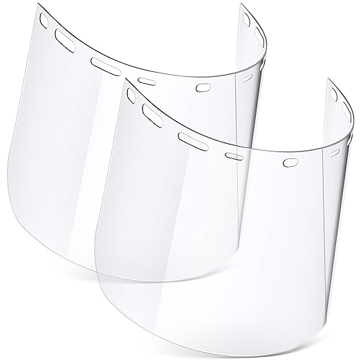 Saillong 2 Pcs Face Shield Replacement Lens Compatible with ERB 15151 8150 Tinted Full Face Shields, Grinding Cosplay (Clear)