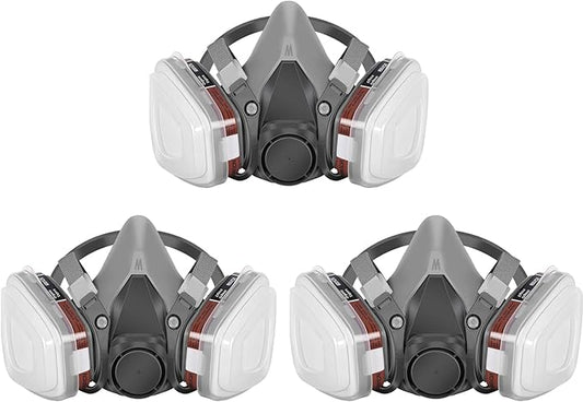 Reusable Half Face Cover - 6200 Half Respirаtor Face Cover，for Paint, Dust and Formaldehyde, Sanding, Polishing,Spraying,Against Dust,Chemicals(3pcs)