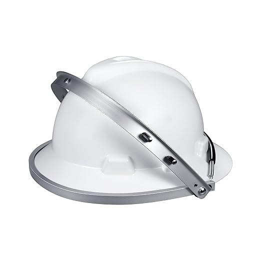 Blue Eagle Aluminum Face Shield Adapter for Full-Brim Hard Hat | Visor Bracket | Silver Color | with 1 Free Replacement High Impact Visor