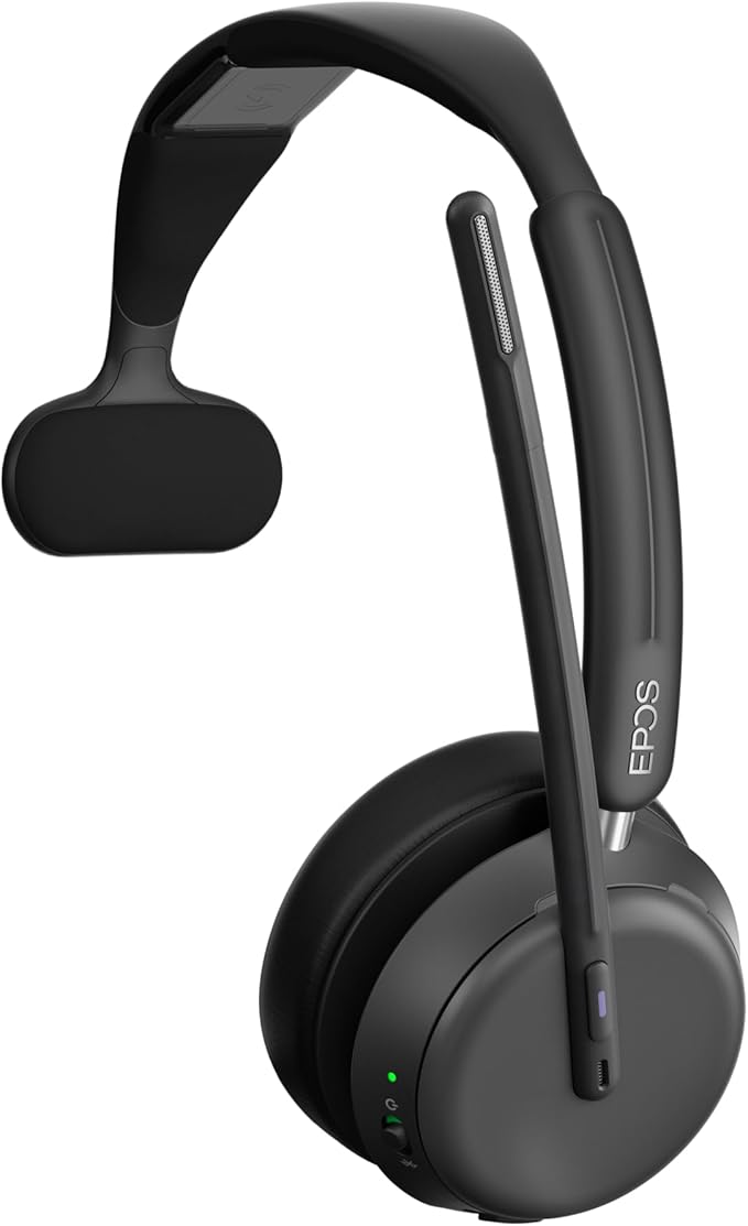 EPOS Impact 1030 Single-Sided Wireless Headset for PC with Noise-Canceling Mic, AI Voice Clarity, Super Wideband Audio, All-Day Comfort, Ideal for Office Professionals, Microsoft Teams Certified