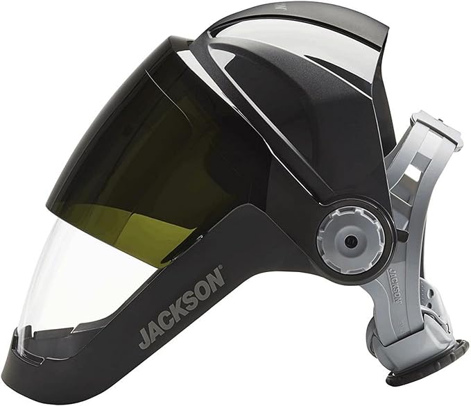 Jackson Safety QUAD 500 Face Shield - Anti-Fog Window with Chin Guard - ANSI Z87.1 & OSHA - (Multiple Styles & Headgears)