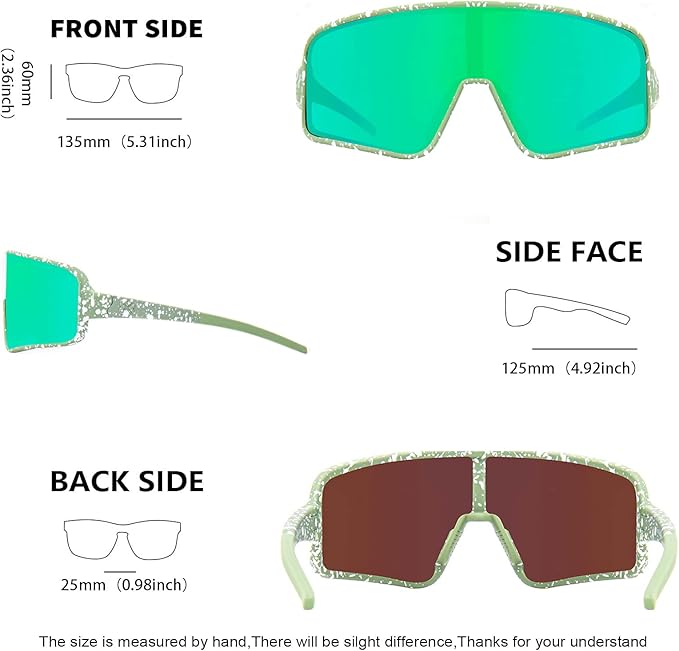 MAXJULI Polarized Sunglasses for Men Women, Windproof Outdoor Sports Cycling Running UV400 Protection Sun Glasses 8121