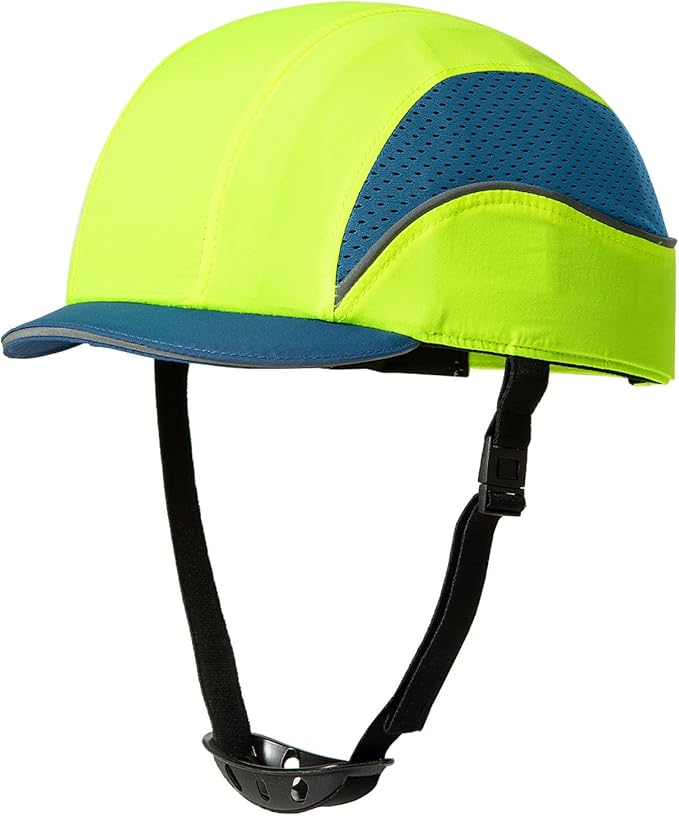 TIHEEN Unisex Safety Bump Cap, Baseball Hat Style with Reflective Stripes Lightweight and Breathable Hard Hat Head Protection Cap