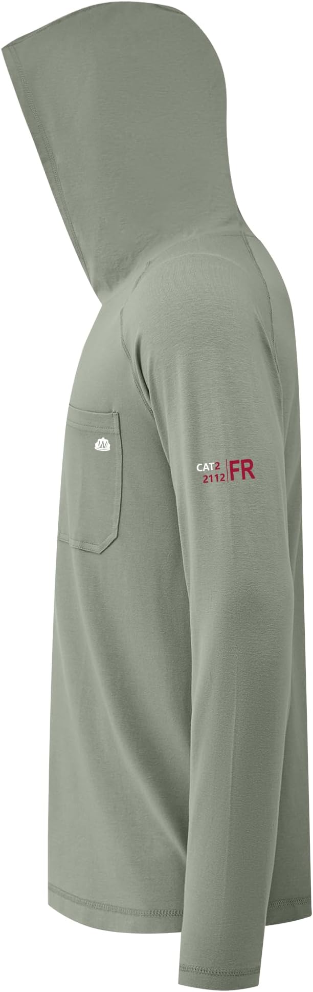 WORKWEYA FR Hooded Shirts 6OZ Lightweight FR Shirts for Men Thumb Hole Stretch NFPA2112 CAT2 Flame Resistant Hoodies