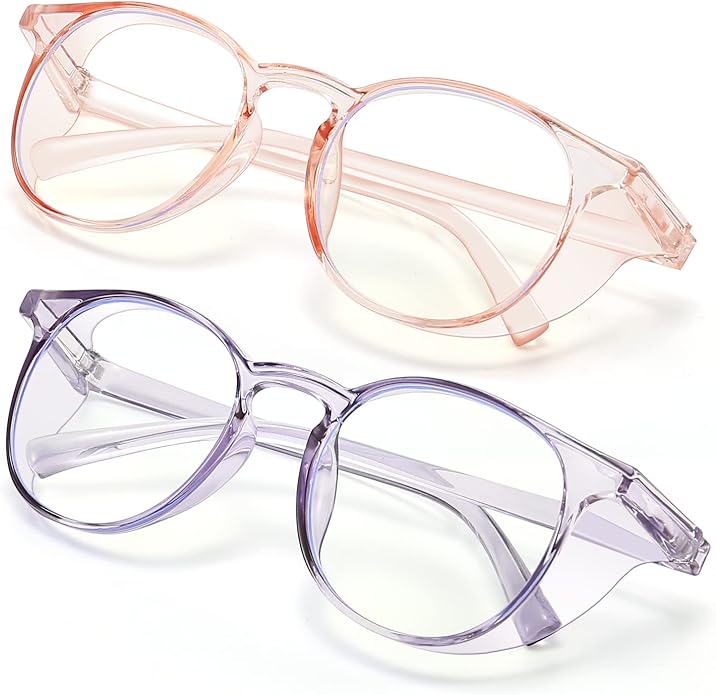 Outray 2 Pairs Anti Fog Safety Goggles Protective Glasses Blue Light Blocking Eyeglasses for Men Women