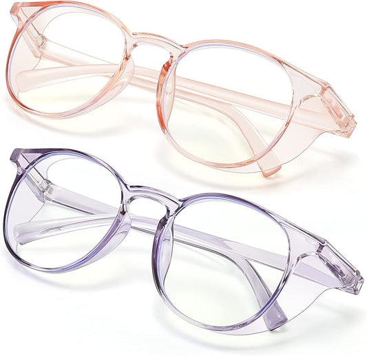 Outray 2 Pairs Anti Fog Safety Goggles Protective Glasses Blue Light Blocking Eyeglasses for Men Women